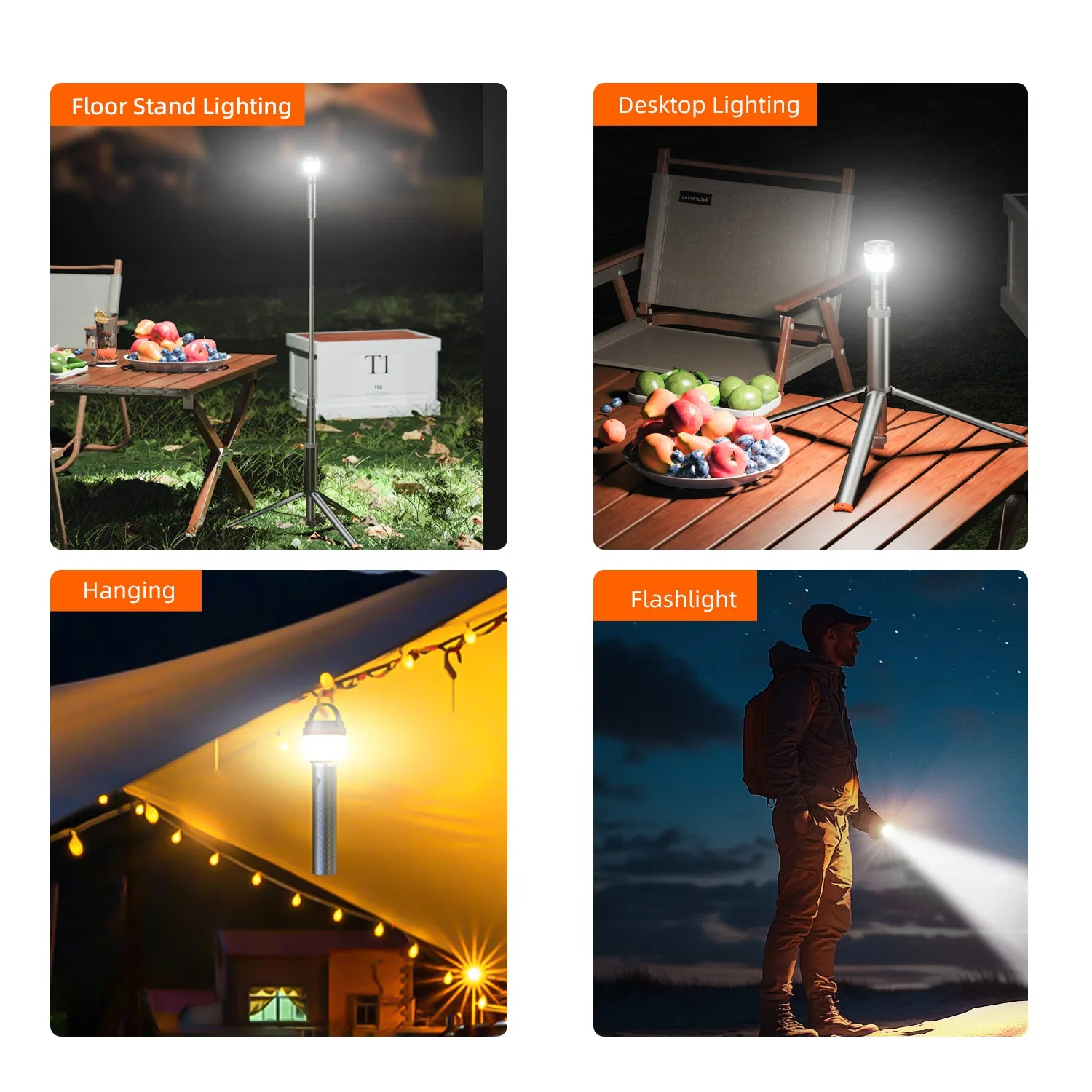 Vyvylabs X3 Multifunctional Outdoor Strong Light for Camping (with 192cm Stand)